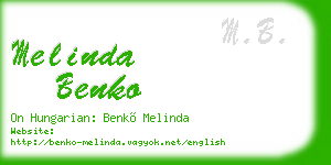 melinda benko business card