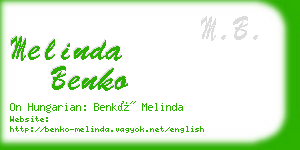 melinda benko business card